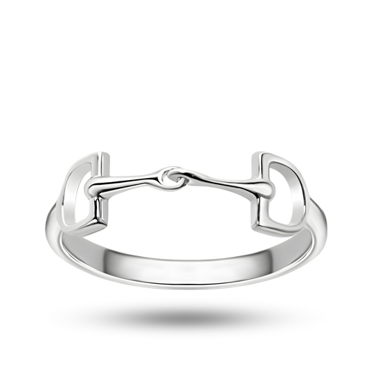 The Bit Ring – Sterling silver horse bit ring, symbolizing communication and trust between horse and rider. Polished sterling silver and a mini bit